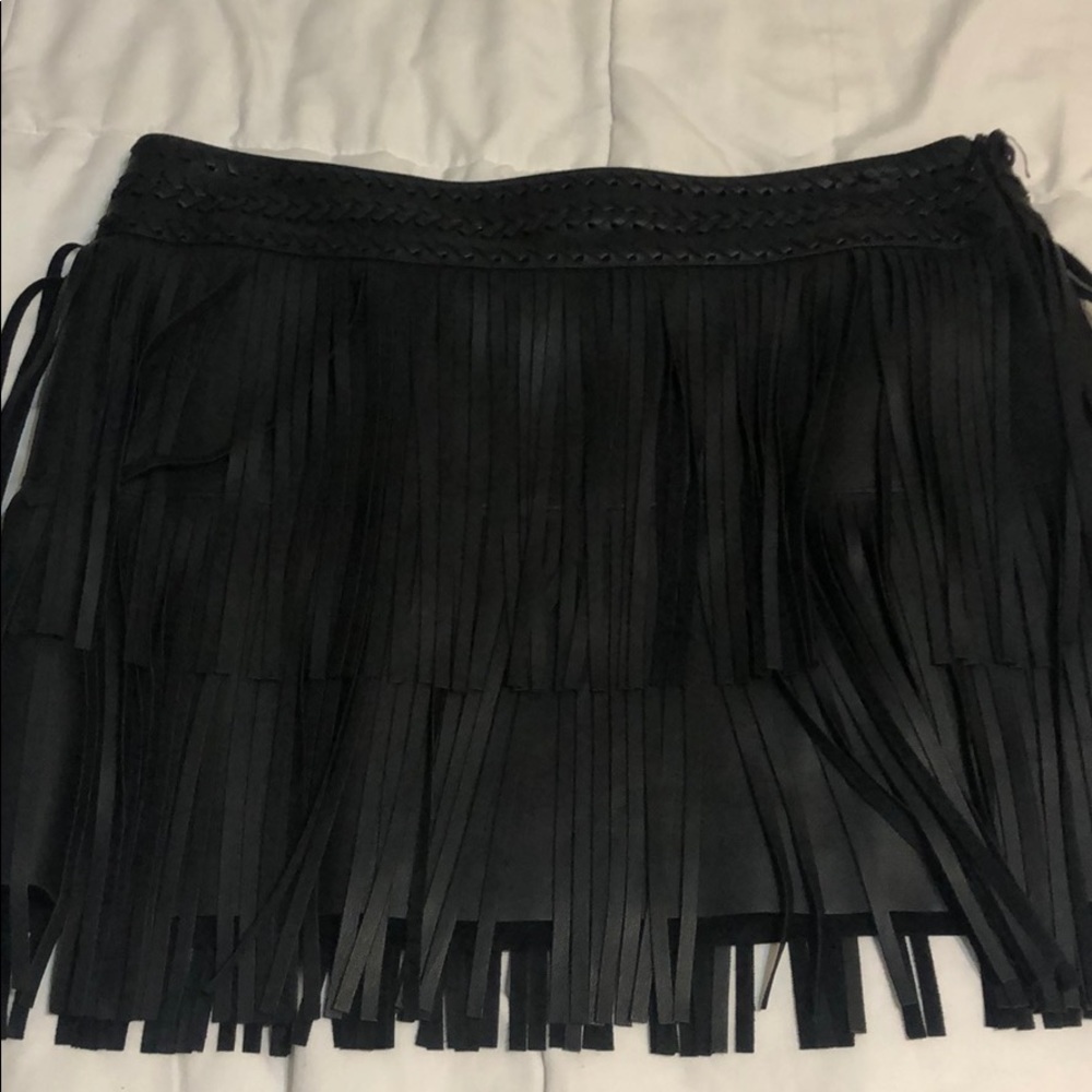 MNG FRINGE MINI SKIRT